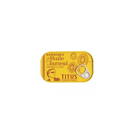 Sardines à l'huile de tournesol TITUS 125GR