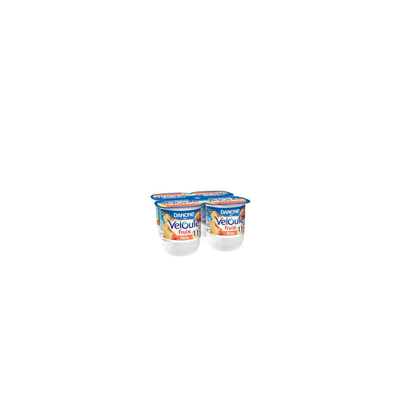 Yaourt aux fruits Velouté fruix Danone brassé pêche - 4x125g Yaourt aux fruits Velouté fruix Danone brassé pêche - 4x125g