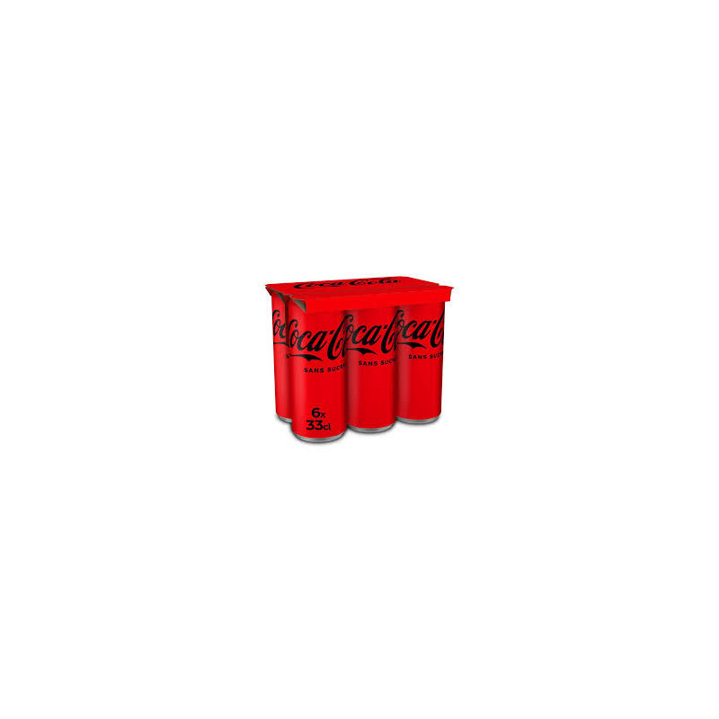 Soda Coca-Cola Zéro Canette - 6x33cl