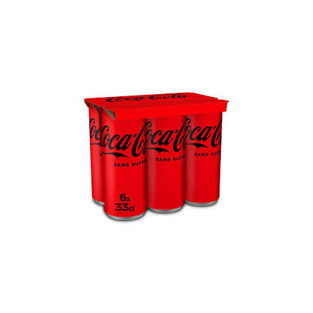 Soda Coca-Cola Zéro Canette - 6x33cl