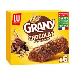 Barres de céréales au chocolat Grany LU La boîte de 6 barres - 125g