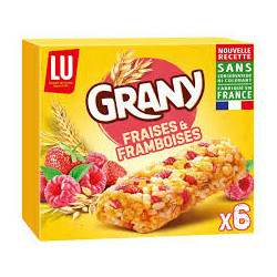Barres de céréales Fraises Framboises Grany LU La boîte de 6 barres - 125g