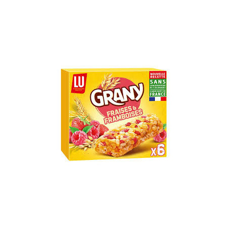 Barres de céréales Fraises Framboises Grany LU La boîte de 6 barres - 125g