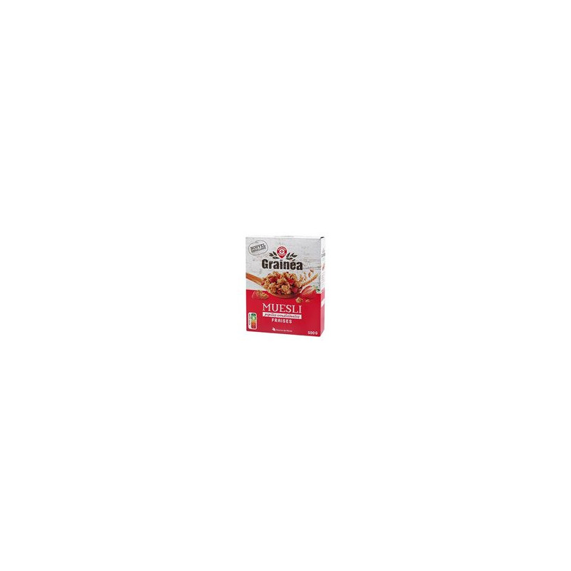 Céréales muesli Grainea Fraise, croustillant - 500g