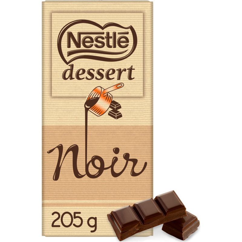 Tablette de chocolat noir NESTLE DESSERT 205gr