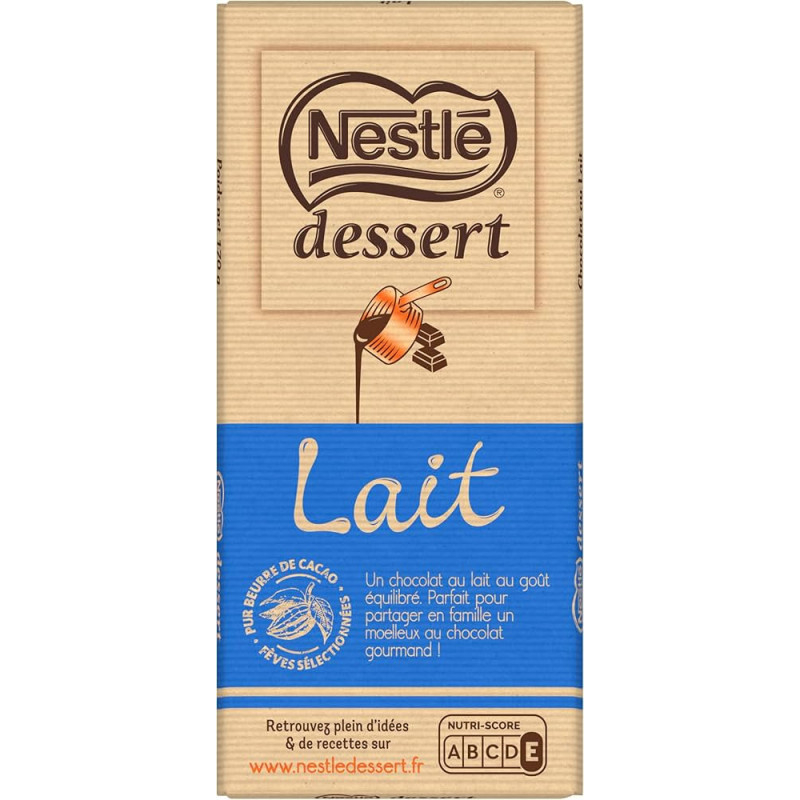 Tablette de chocolat au lait NESTLE DESSERT
