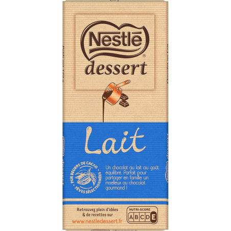 Tablette de chocolat au lait NESTLE DESSERT