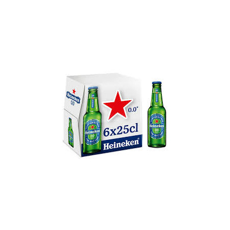 Bière blonde Heineken Sans alcool - 6x25cl