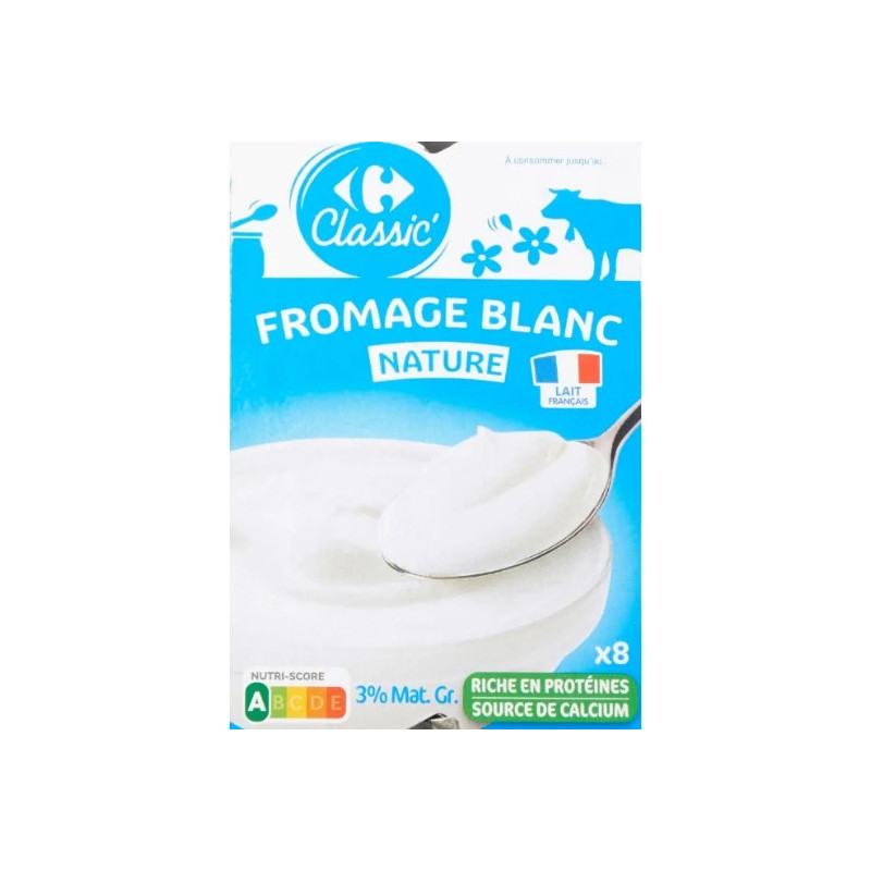 Fromage blanc nature 3% MG  4x100gr Fromage blanc nature 3% MG  4x100gr