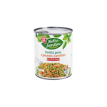 Petits pois carottes -Extra fins - 530g